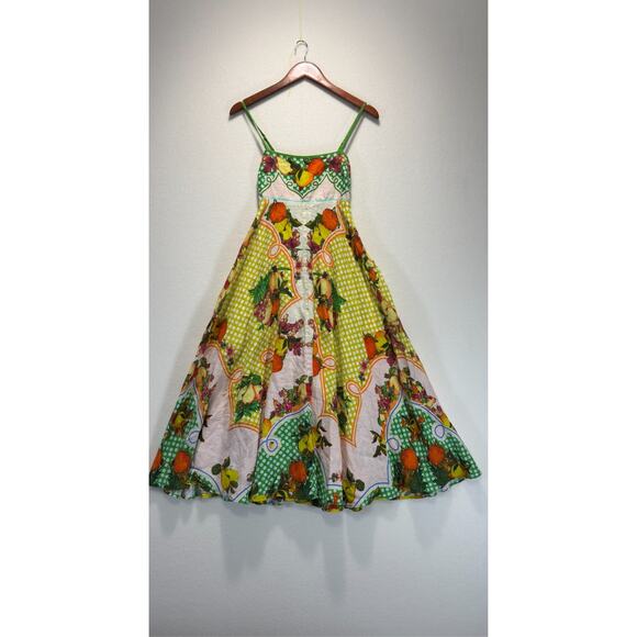 ALÉMAIS Lemonis Midi Dress Floral Travel Baby Shower Sundress Size 4 Retail $595 - Picture 5 of 13